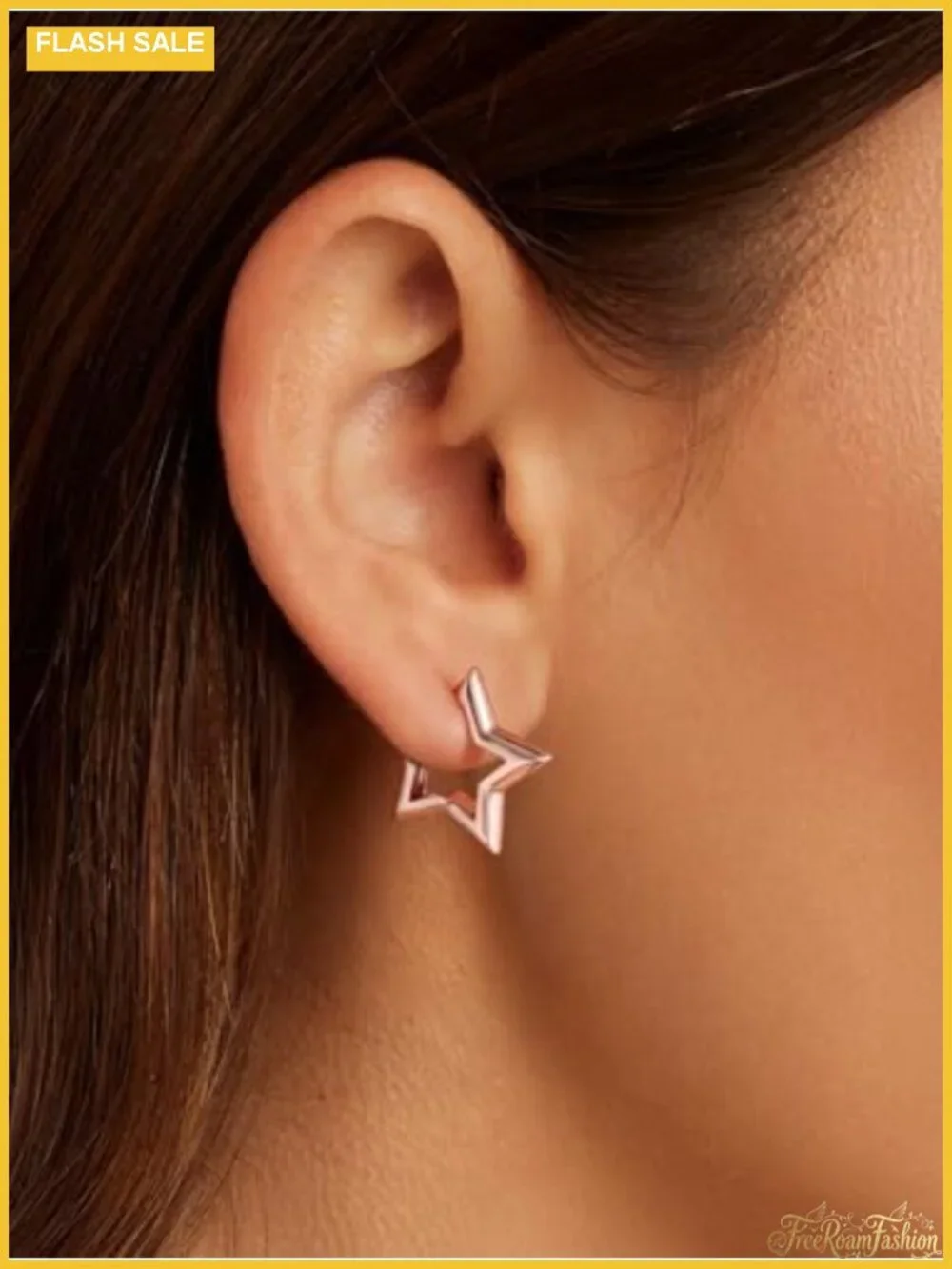 Hypoallergenic Small Star Hoop Earrings 14K Gold Plated Cute Huggie Earrings